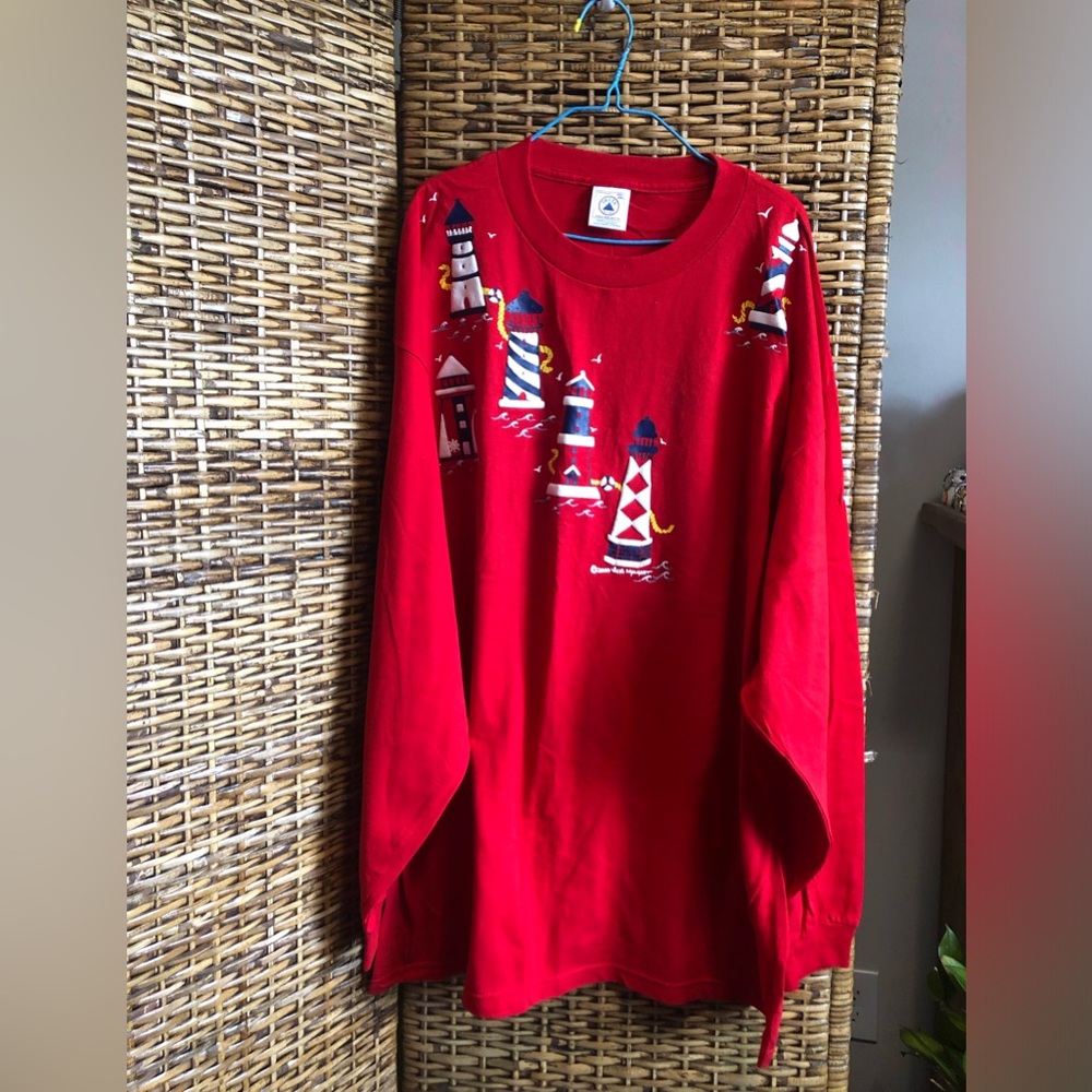 Lighthouse Long Sleeve - double sided graphic T- Womens 2XL